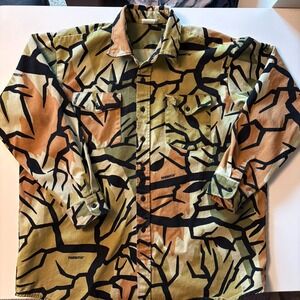 Vintage Predator Camouflage Button Up Shirt Hunting Long Sleeve XXL(?) USA Made